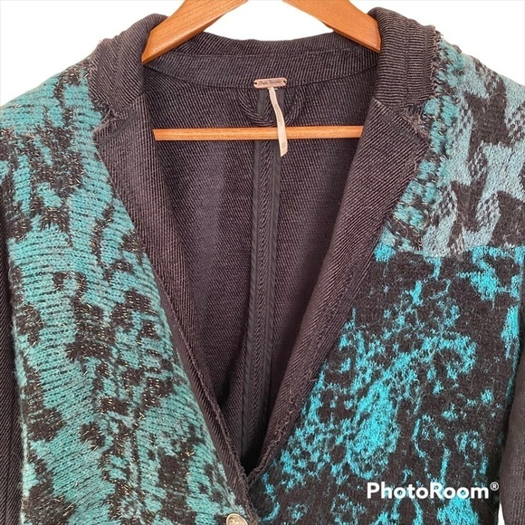 Free People Better Together Oversized Metallic Blazer Cardigan, Size X S… - Picture 5 of 16